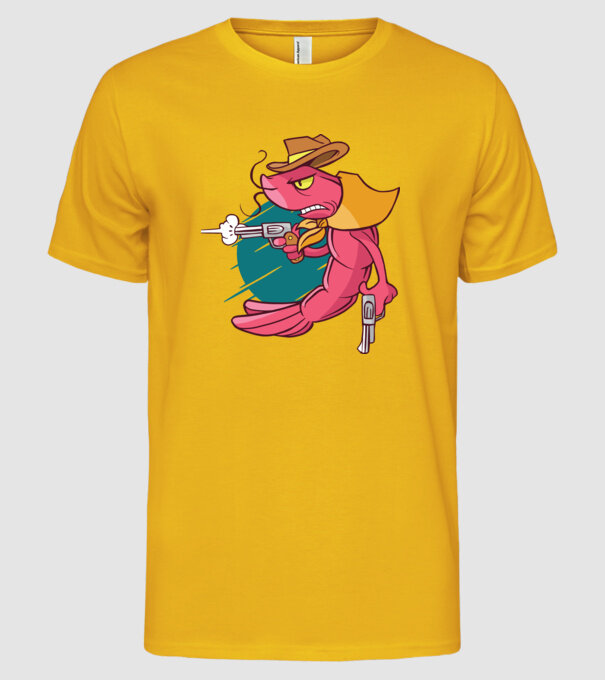 Rac înarmat model galben pe tricou