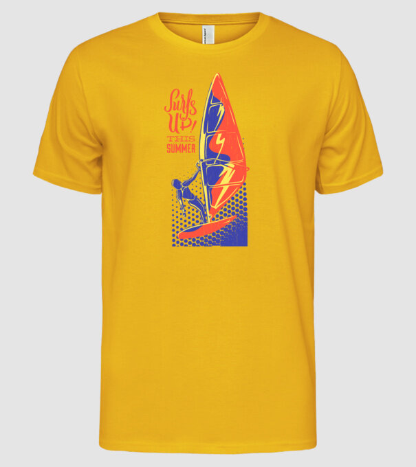 Surfs up this summer model galben pe tricou