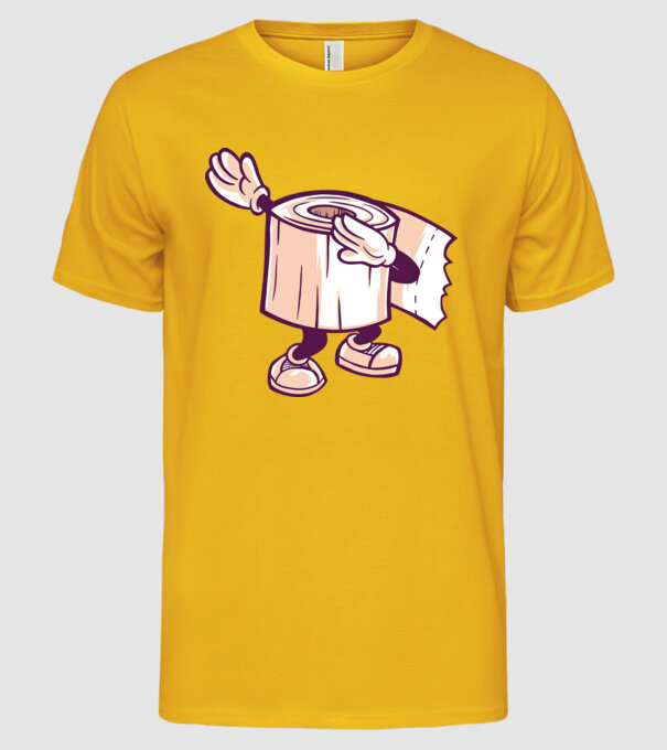 Hârtie igienică DAB model galben pe tricou