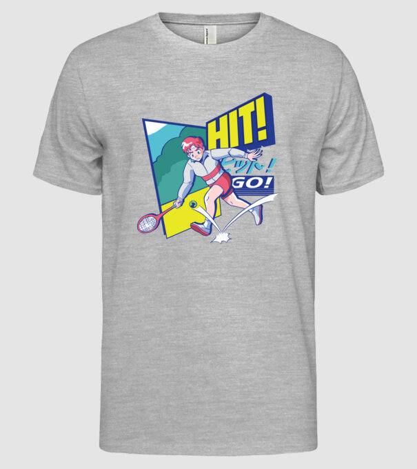 Anime Jucător de tenis băiat model gri pe tricou
