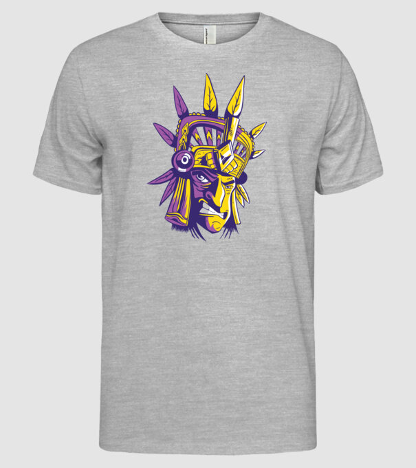Războinic Aztec model gri pe tricou
