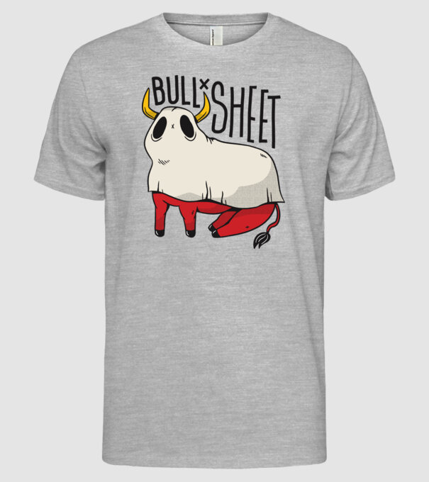Bull sheet model gri pe tricou