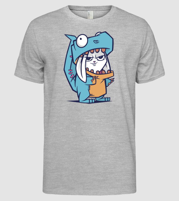 Costum de dinozaur model gri pe tricou