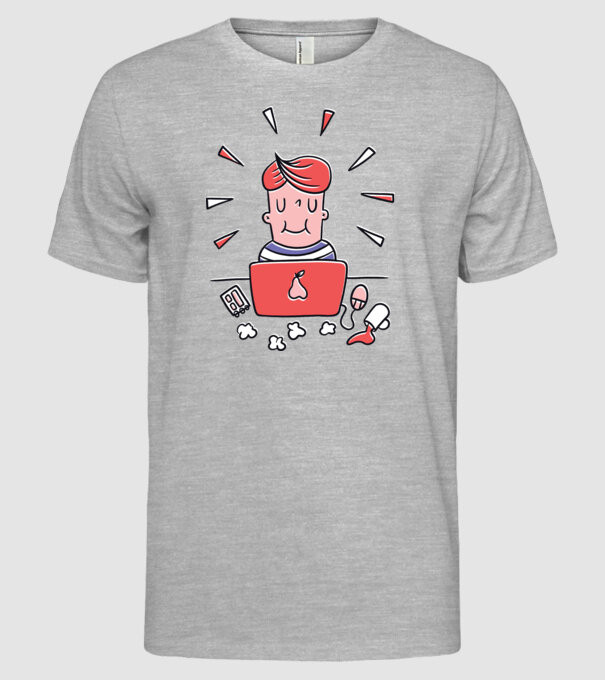 Imagine Home Office model gri pe tricou