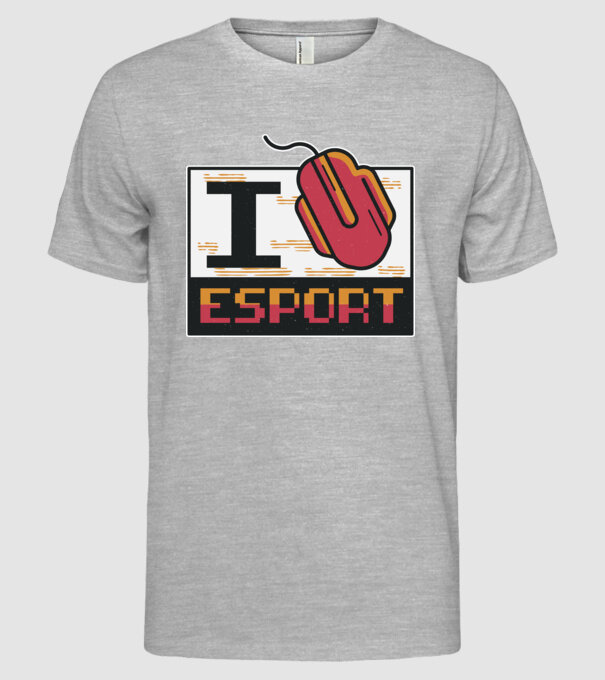 I love Esport model gri pe tricou