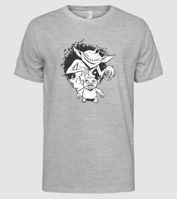 Umbră înfricoșătoare model gri pe tricou