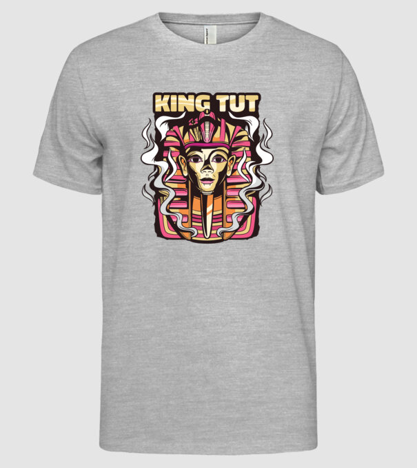 King Tut - Faraonul Tutankhamon model gri pe tricou