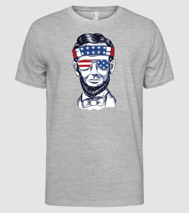 Lincoln USA model gri pe tricou