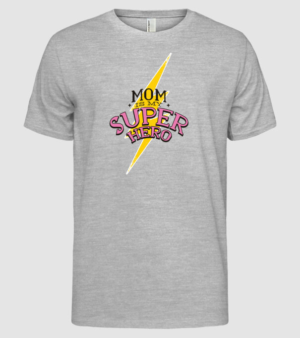 Mom is my Superhero tricou pentru mama model gri pe tricou