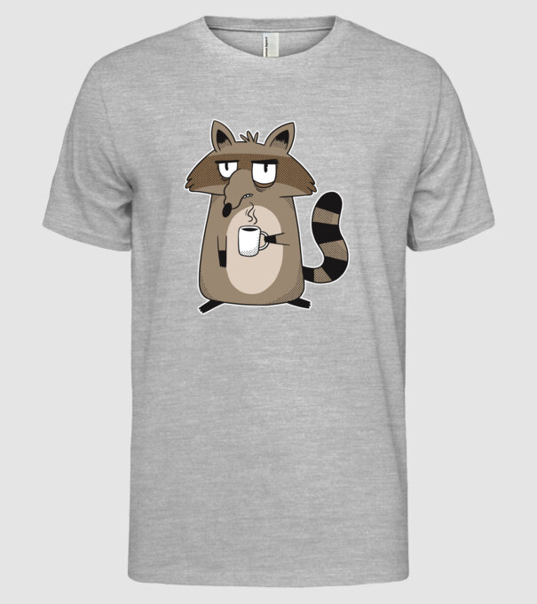 Raton cu cafea model gri pe tricou