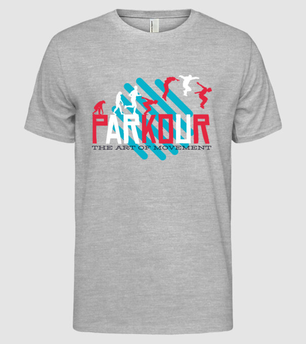 Parkour - Arta mișcării model gri pe tricou