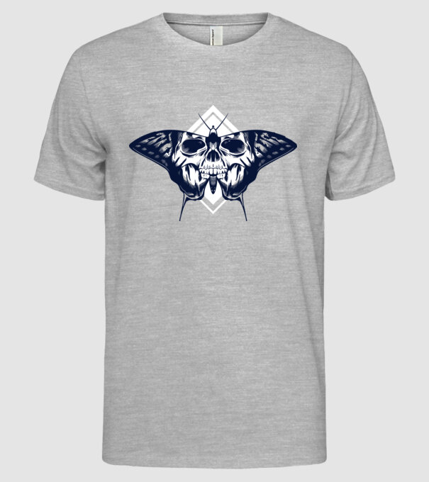 Craniu fluture model gri pe tricou