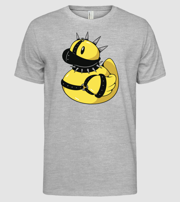 Rățușcă de cauciuc sadistă model gri pe tricou