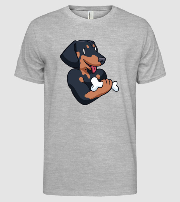 Antrenament Teckel model gri pe tricou