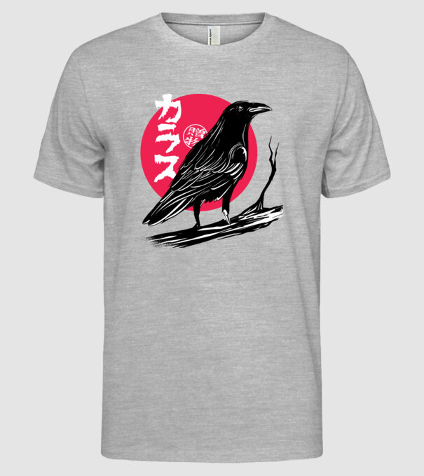 Cioară model gri pe tricou