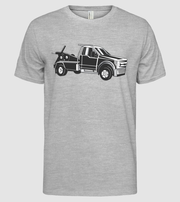 Mașină de remorcare model gri pe tricou