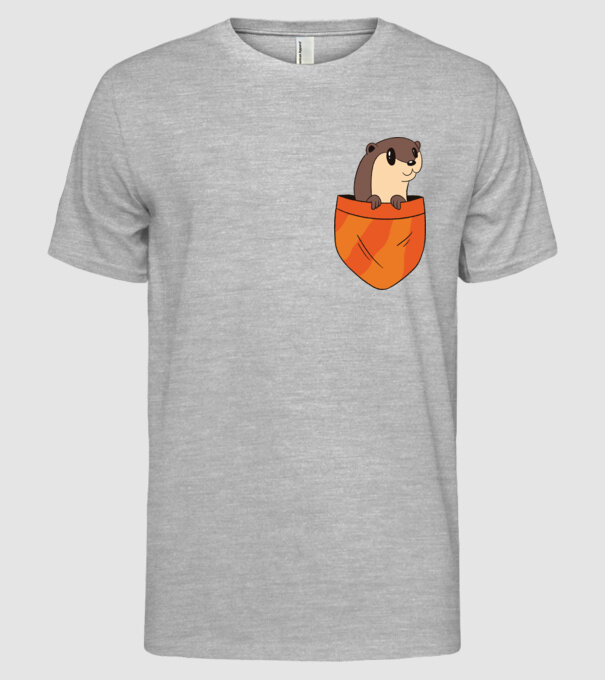 Vidra de buzunar model gri pe tricou