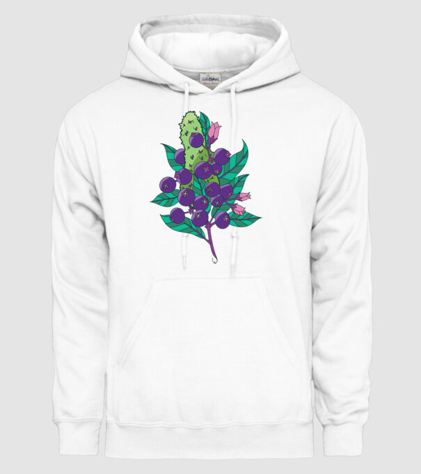 Arbust de afine model alb pe tricou