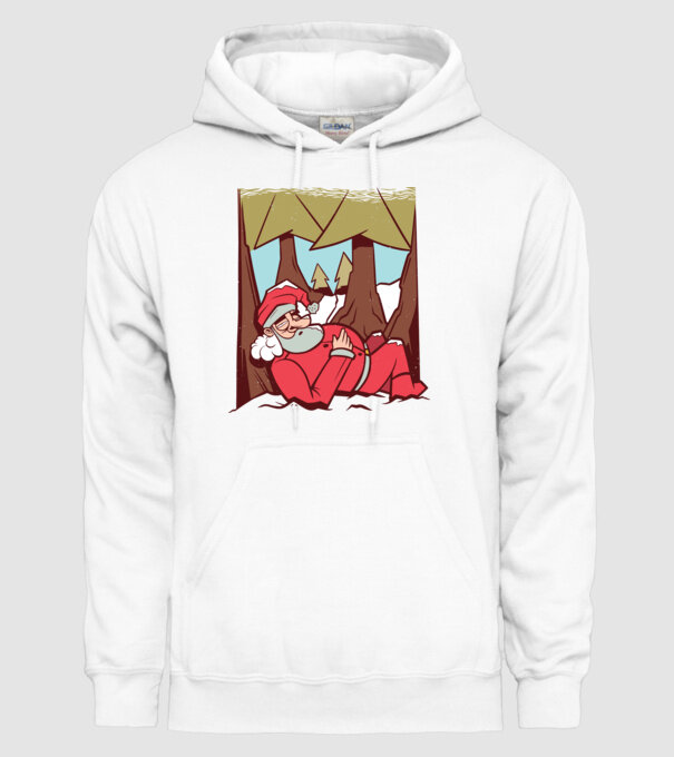 Moș Crăciun dormind model alb pe tricou