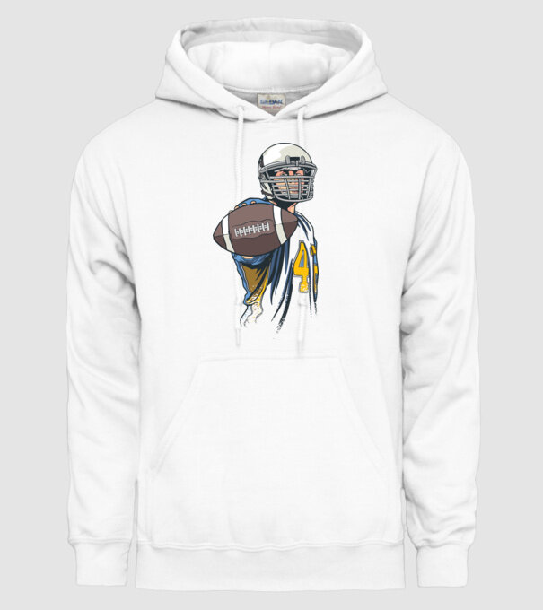 Jucător de fotbal American model alb pe tricou