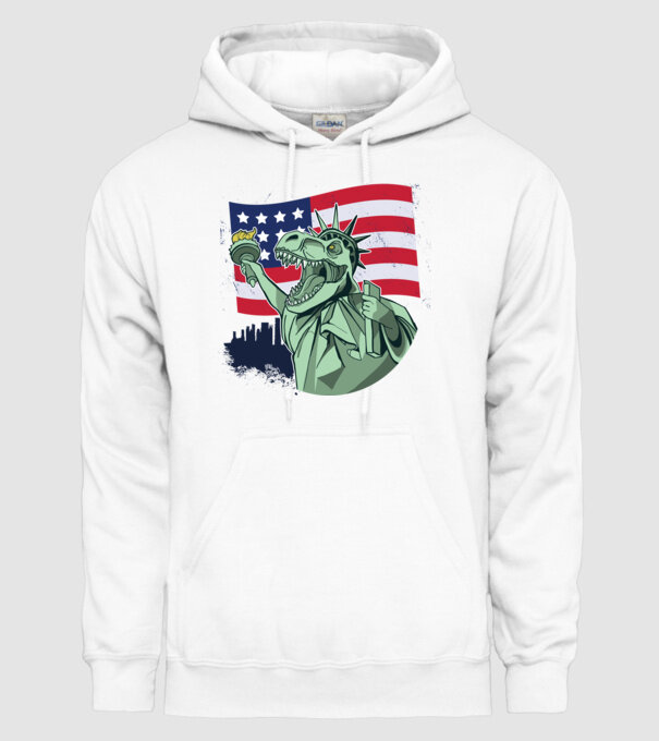 Ziua Independenței americane 4 iulie T-rex model alb pe tricou