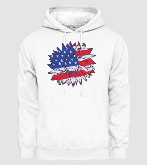 Floarea-soarelui americană Usa Sunflower model alb pe tricou