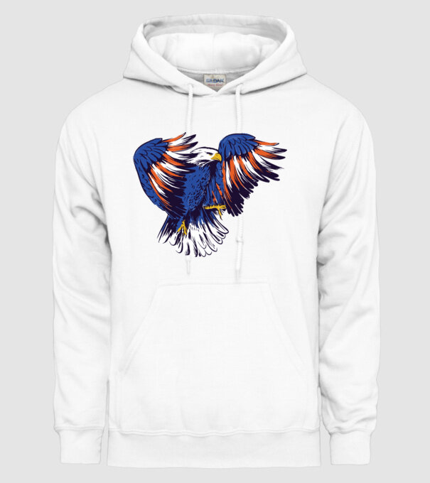 Vultur American model alb pe tricou