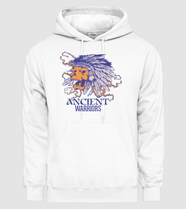 Ancient Warriors model alb pe tricou