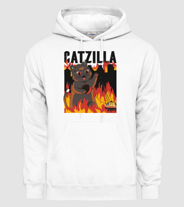 Anime Catzilla model alb pe tricou