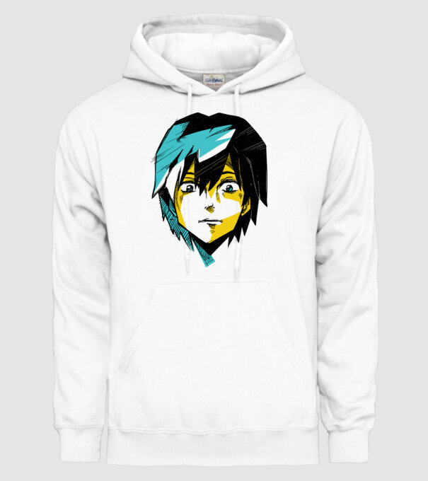 Cap Anime model alb pe tricou