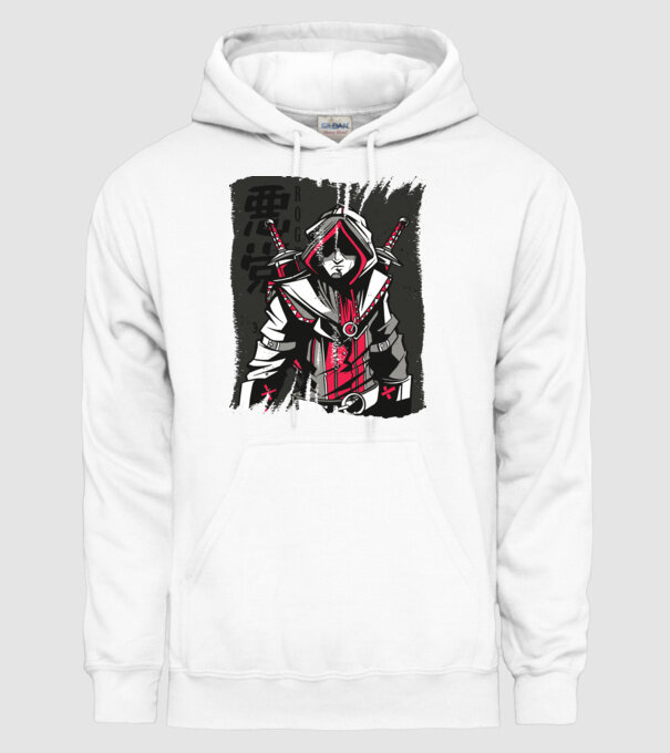 Războinic Anime model alb pe tricou