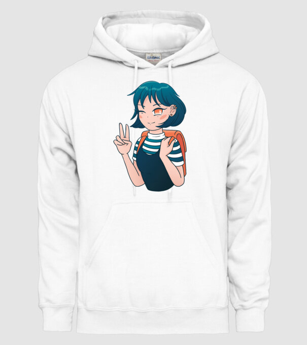Anime fată model alb pe tricou