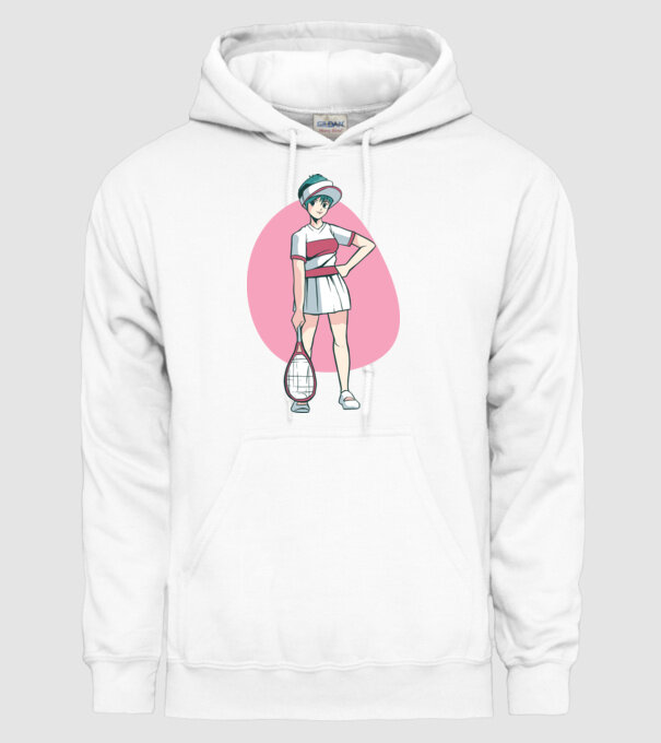 Anime Jucător de tenis fată model alb pe tricou