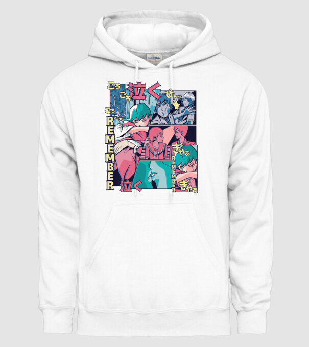 Anime Vaporwave benzi desenate model alb pe tricou