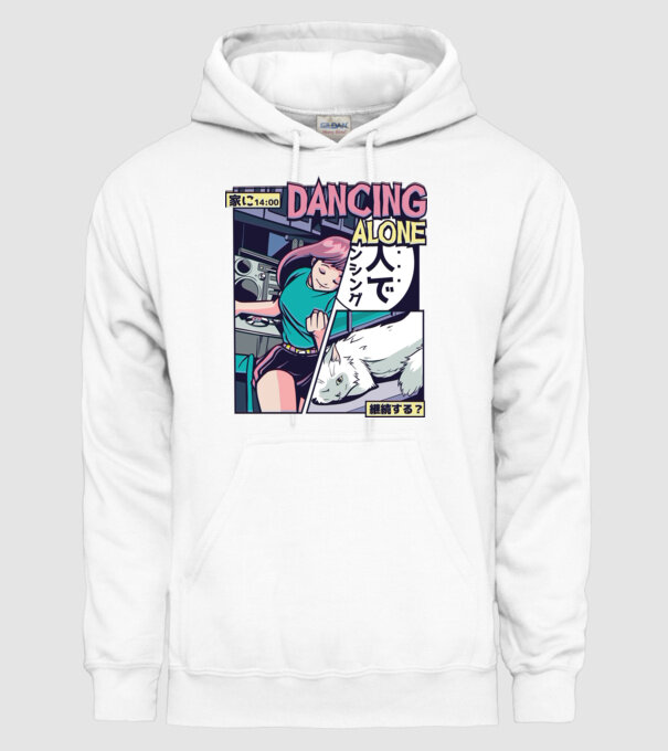 Anime Vaporwave benzi desenate model alb pe tricou