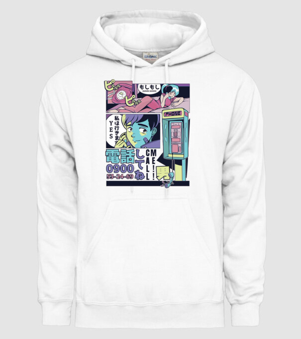 Anime Vaporwave benzi desenate model alb pe tricou
