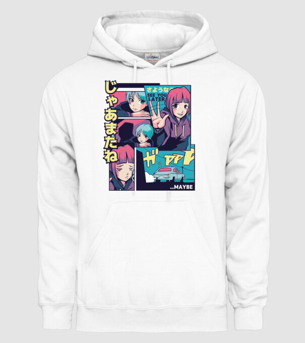 Anime Vaporwave See you Later model alb pe tricou