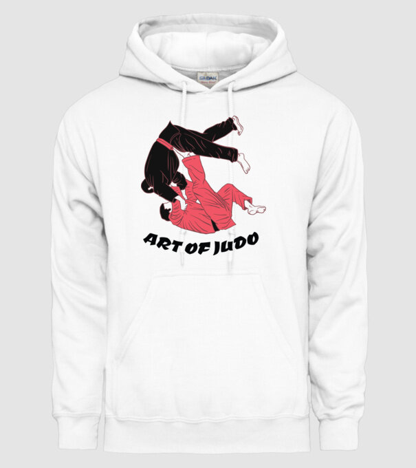 Art of Judo model alb pe tricou