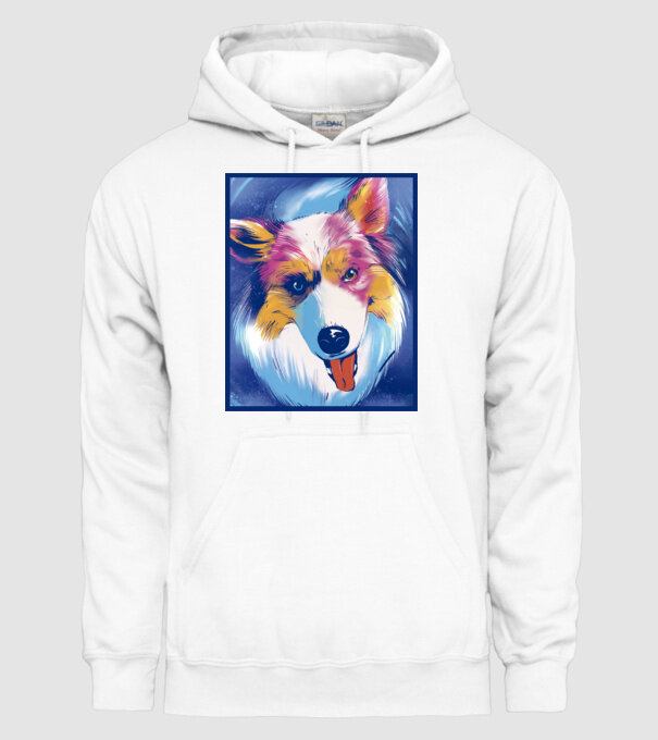 Câine ciobănesc australian model alb pe tricou