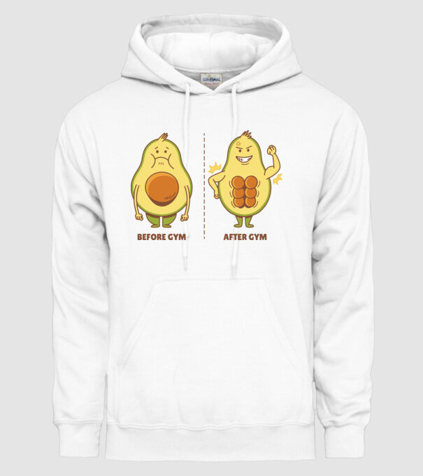 Antrenament Avocado model alb pe tricou