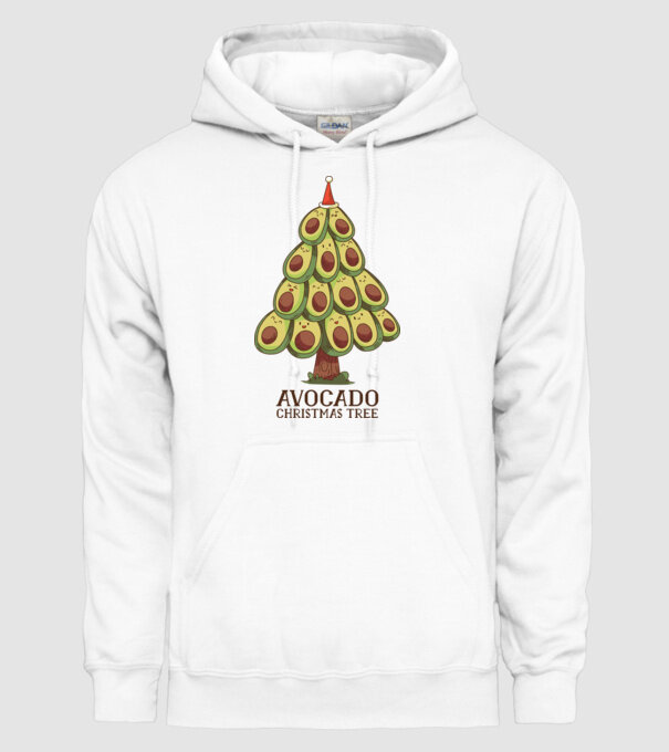 Pom de Crăciun Avocado model alb pe tricou