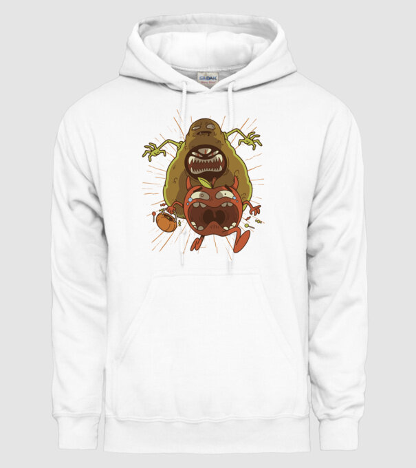 Monstru Avocado model alb pe tricou