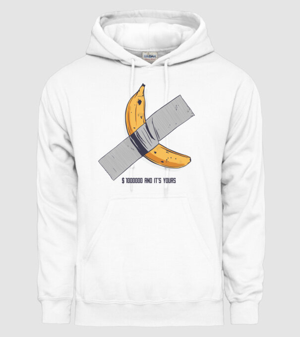 Ultima banană model alb pe tricou
