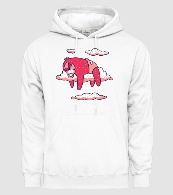Bebeluș Leneș doarme model alb pe tricou