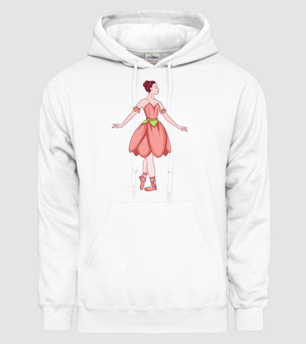 Balerină model alb pe tricou