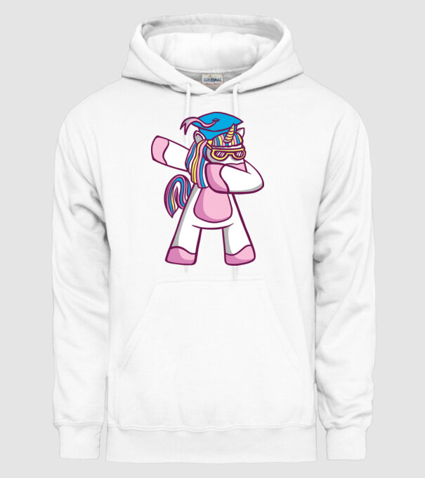 Unicorn Absolvent DAB model alb pe tricou