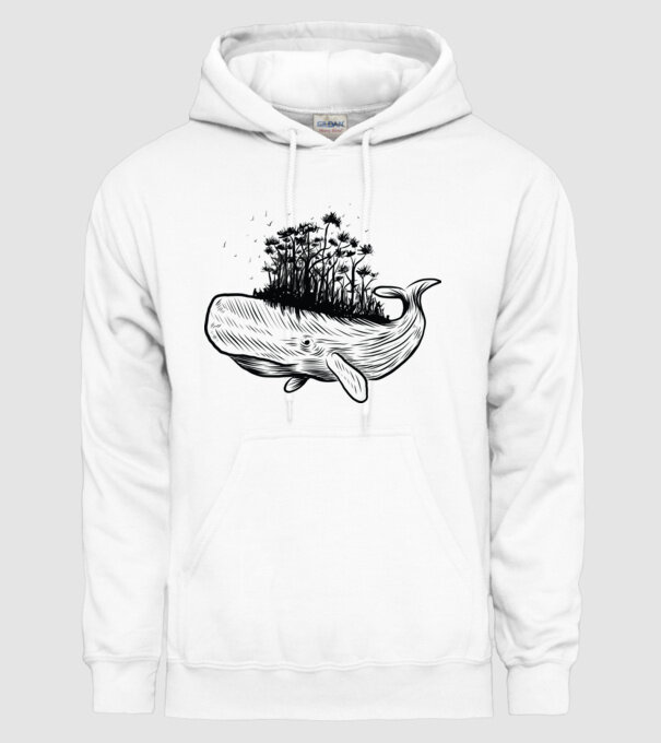 Balenă Natură model alb pe tricou