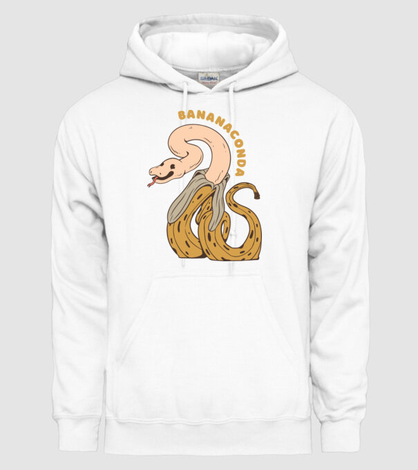Bananaconda model alb pe tricou