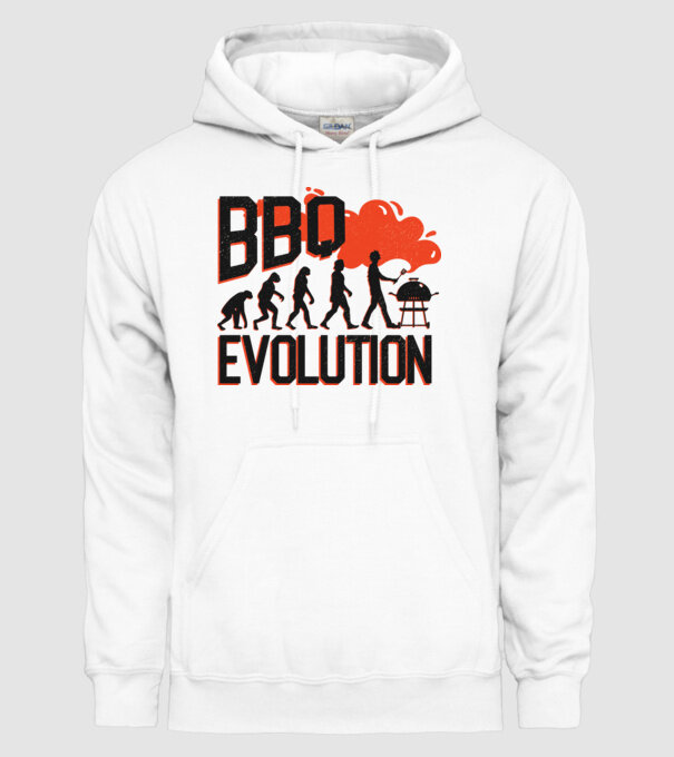 BBQ Evoluție Grătar model alb pe tricou