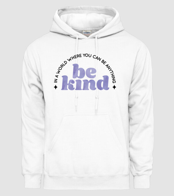 Be kind model alb pe tricou